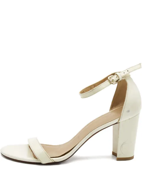 Stuart Weitzman 85mm patent-leather sandals Neutrals 833955