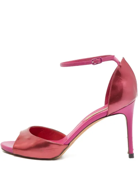 Casadei Vintage pre-owned 95mm leather ankle strap sandals Pink 783373