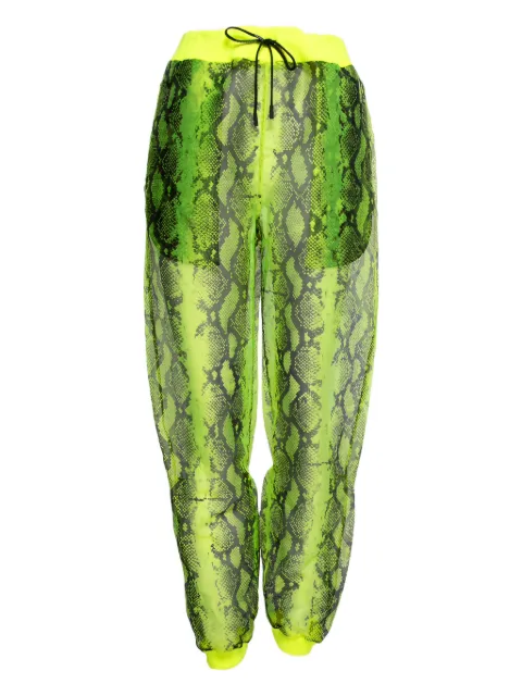 Off-White Pre-Owned snake-print track pants Yellow 757418