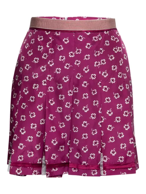 D&G Vintage silk floral mini pleated skirt Pink 736015