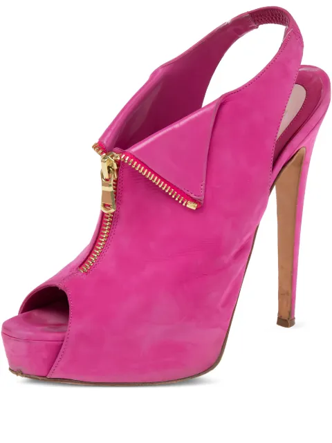Brian Atwood 110mm zipper platform sandals Pink 618870