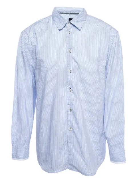 Emporio Armani Pre-Owned striped cotton shirt Blue 868009