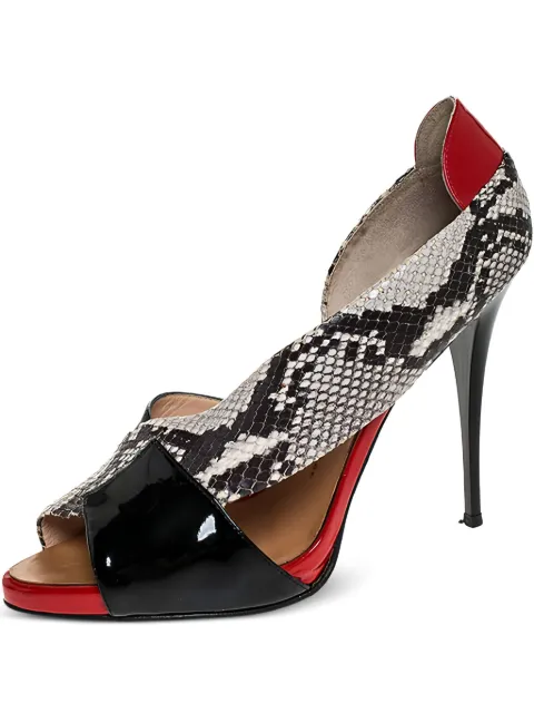 Giuseppe Zanotti Vintage 120mm patent-leather python sandals Black 252369