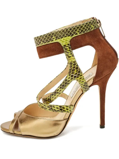 Jimmy Choo Pre-Owned python embossed leather sandals Yellow 1159270