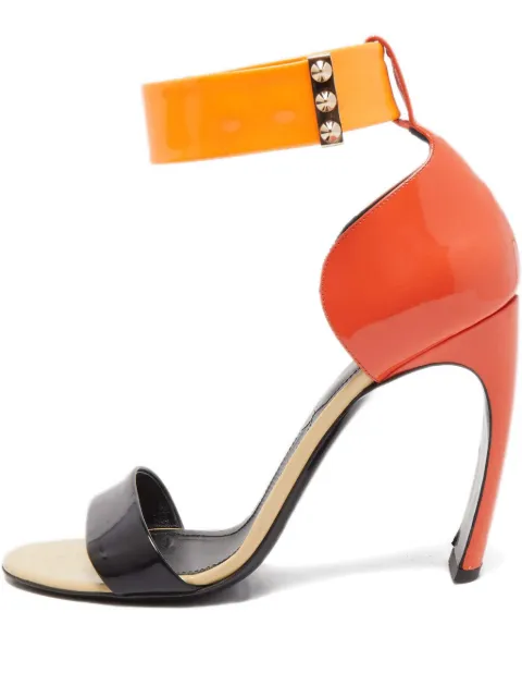 Nicholas Kirkwood 105mm Lola patent-leather studded sandals Multicolour 815207
