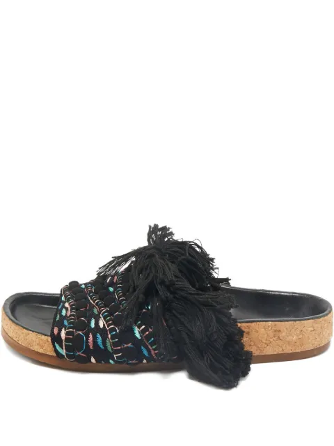 Chloé Pre-Owned crochet tassel sandals Black 1162379