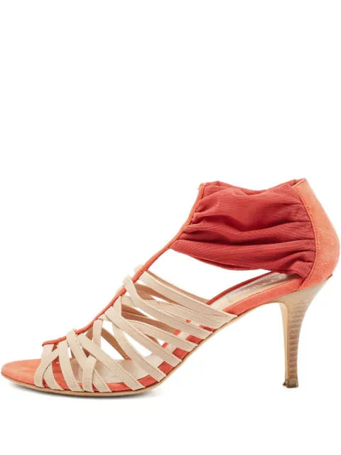 Fendi Pre-Owned 75mm ruched heeled sandals Neutrals 1154927