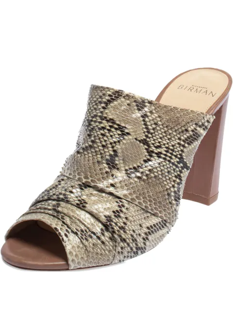 Alexandre Birman 90mm python-leather mules Brown 424694