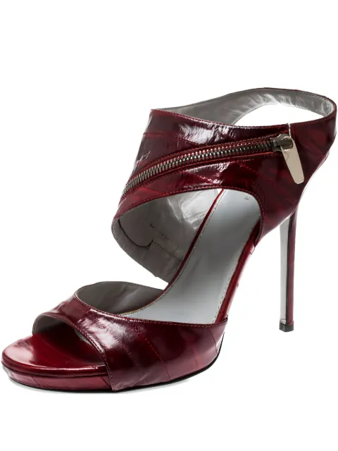 Sergio Rossi Vintage 130mm zip-detailing heeled sandals Red 208960