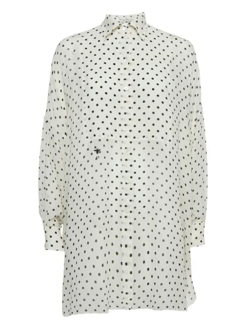 Christian Dior Pre-Owned polka-dot silk dress White 1143373
