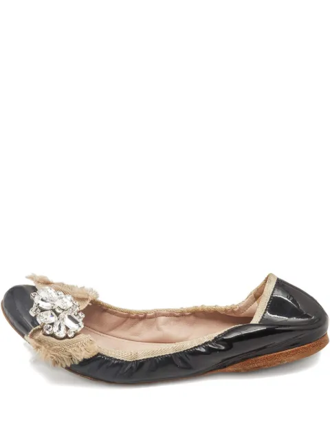 Miu Miu Pre-Owned patent leather ballet flats Black 1154077
