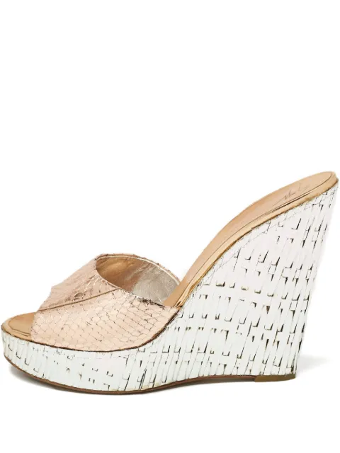 Giuseppe Zanotti Vintage 135mm leather wedge sandals Gold 1117007