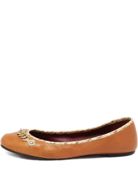 Marc Jacobs Vintage leather chain ballet flats Brown 641063
