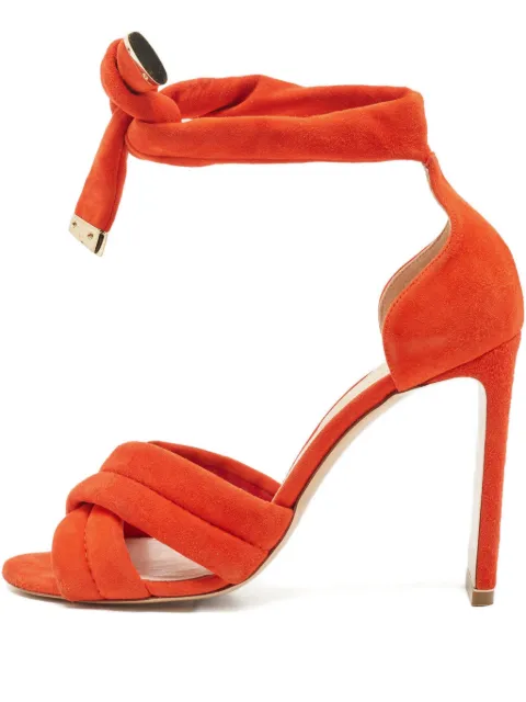 Nicholas Kirkwood 100MM knotted suede sandals Orange 837170