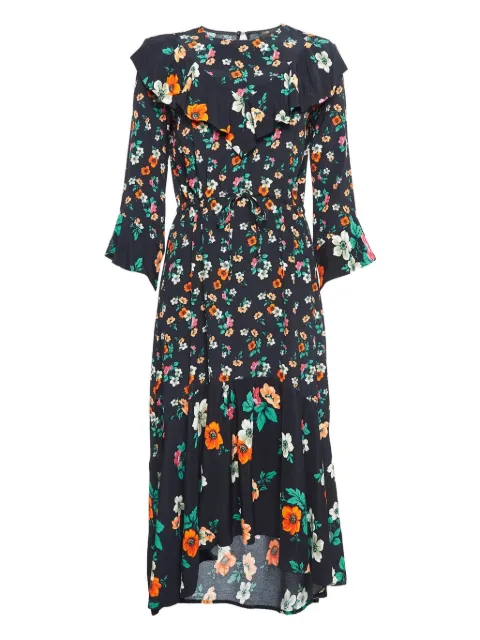 Maje floral-print frill dress Black 1032590