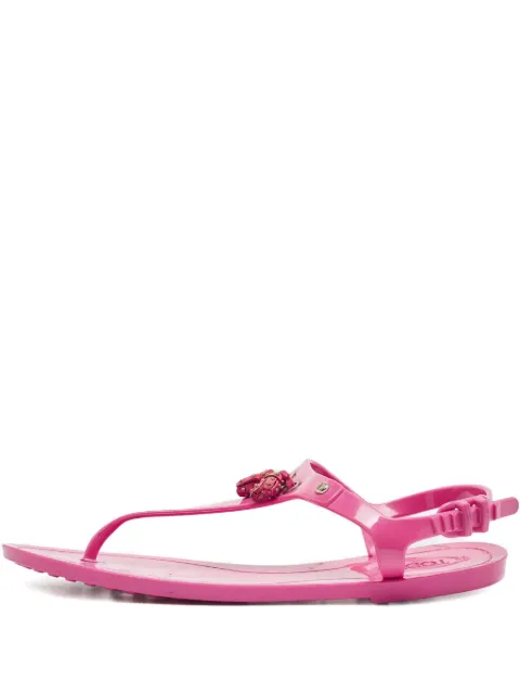 Tod's Vintage rubber embellished sandals Pink 801408