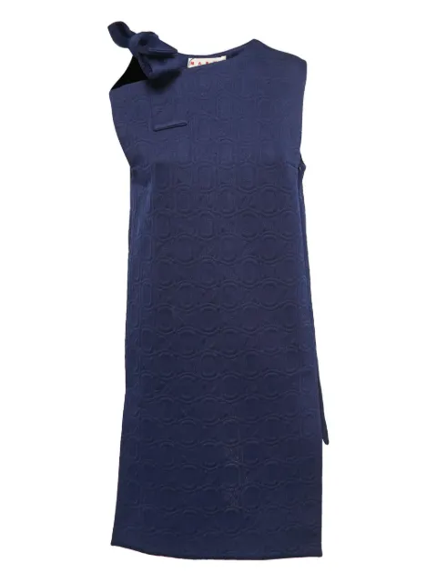 Marni Pre-Owned bow-detail textured dress Blue 827094
