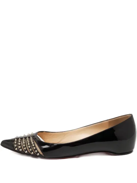 Christian Louboutin Pre-Owned patent leather studded ballet flats Black 647348
