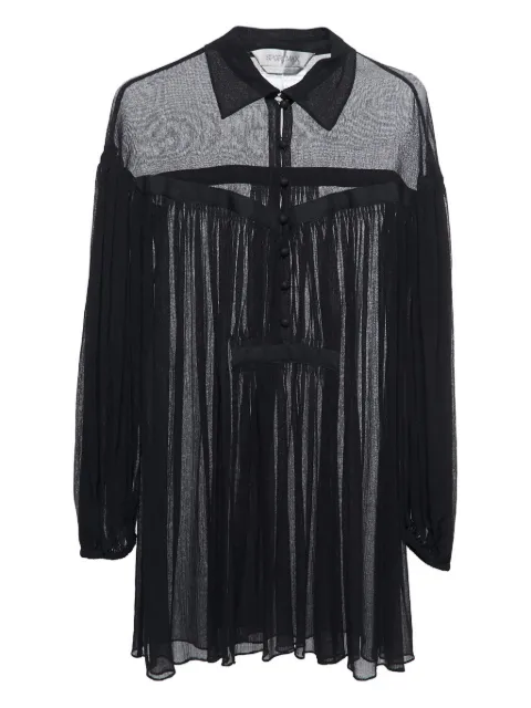 Sportmax Vintage pleated cotton blouse Black 798752