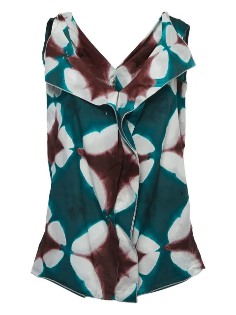 Marni Pre-Owned asymmetrical print top Green 825033