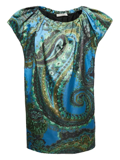 Stella McCartney Pre-Owned paisley-print satin mini dress Blue 800089