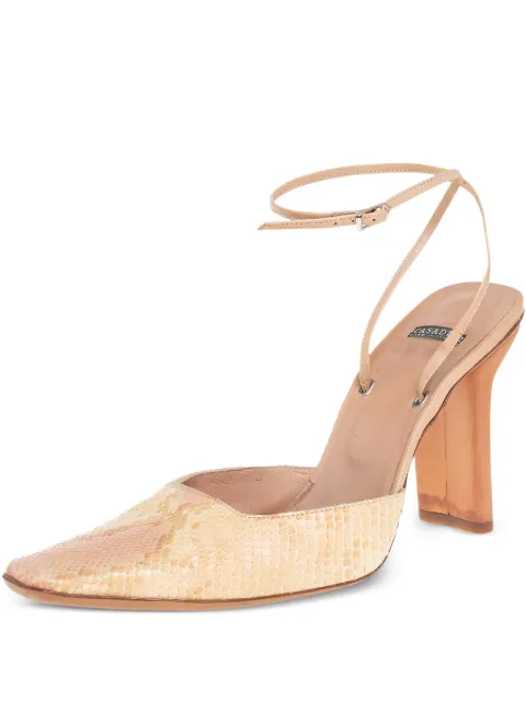 Casadei Vintage 100mm leather heeled pumps Neutrals 403674