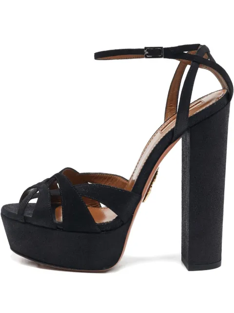 Aquazzura platform suede sandals Black 1142717