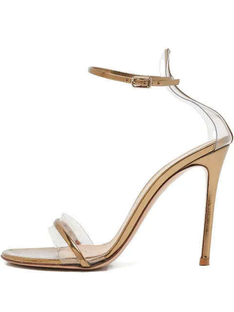 Gianvito Rossi leather clear-strap sandals Gold 1076275
