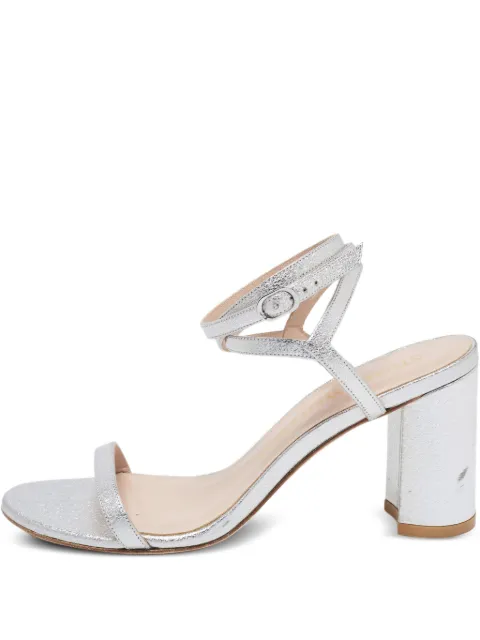 Stuart Weitzman Pre-Owned 85mm leather heeled sandals Grey 864983