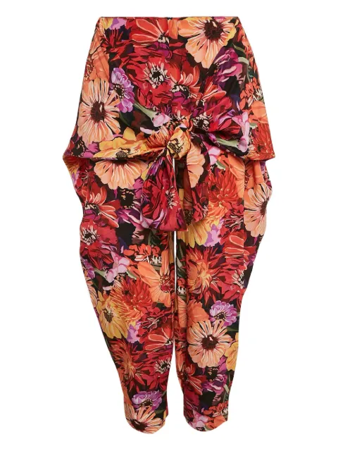 Stella McCartney Pre-Owned floral tie-front trousers Red 1127977