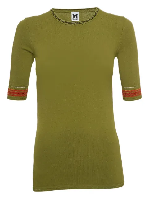 Missoni Pre-Owned cuff-embroidered knit top Green 961642
