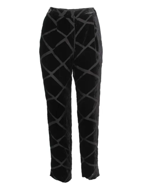 Emporio Armani Pre-Owned 2024 jacquard velvet trousers Black 822673