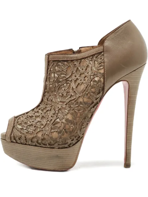 Christian Louboutin Pre-Owned 2024 Leather Lace Boots Brown 805037