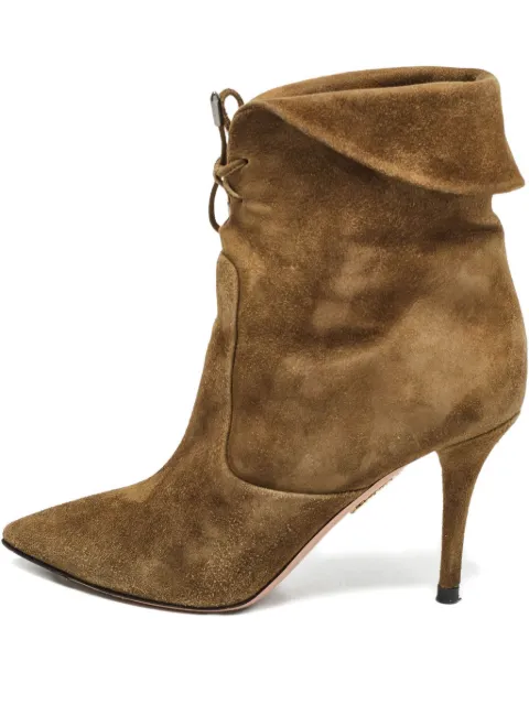 Aquazzura 2024 suede lace-up boots Brown 980955