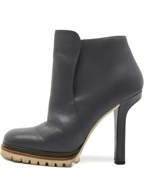 Marni Pre-Owned 130mm leather high-heel boots Grey 747074