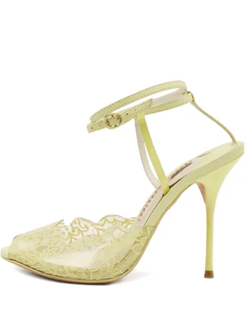 Sophia Webster 2024 Lace Leather Sandals Yellow 759658