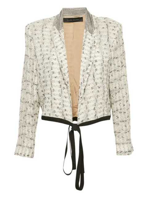 Roland Mouret pre-owned tie-front tweed jacket Neutrals 1162100