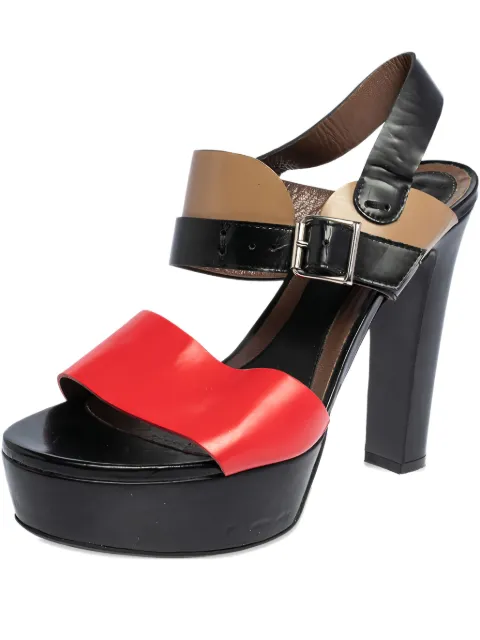 Marni Pre-Owned 2023 Platform Buckle Sandals Black 472301