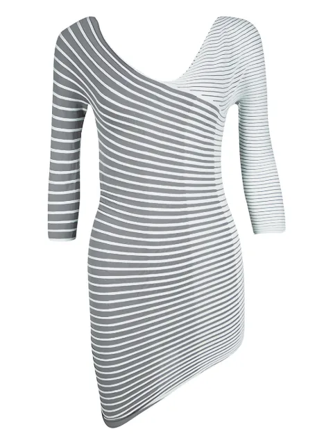 Emporio Armani Pre-Owned striped asymmetric top Grey 119548