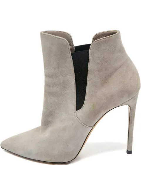 Casadei Vintage 120mm pointed-toe suede boots Grey 1158391