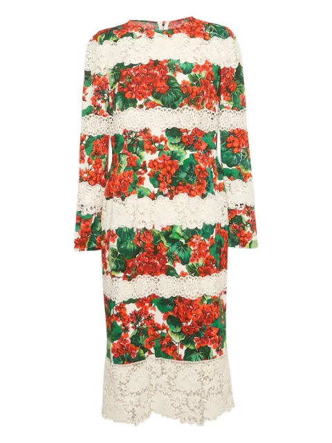 Dolce & Gabbana Pre-Owned 2024 floral lace midi dress Neutrals 1153160