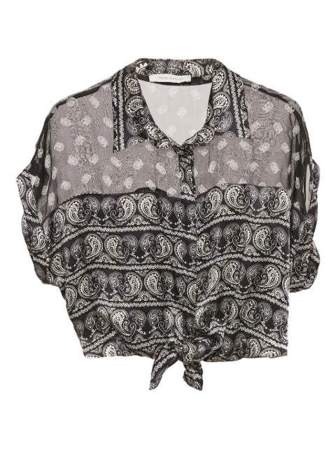 Pierre Balmain Vintage paisley-print silk top Black 1154457