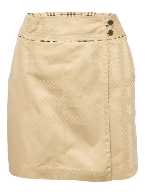 Burberry Pre-Owned checkered-print button skirt Neutrals 1158500