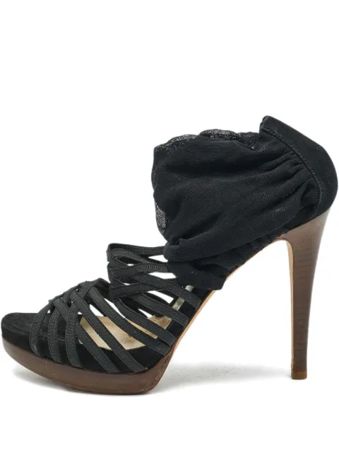 Fendi Pre-Owned 75mm mid-heel strappy sandals Black 1154188
