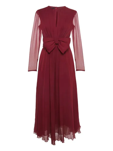 Giambattista Valli Vintage bow-detail silk dress Red 1145088