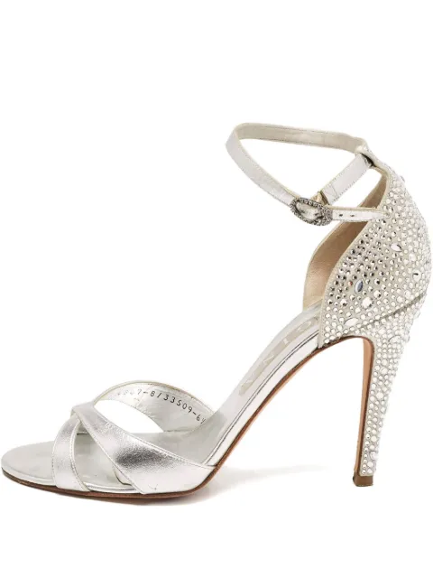 Gina 2024 Crystal Leather Sandals Silver 1144939