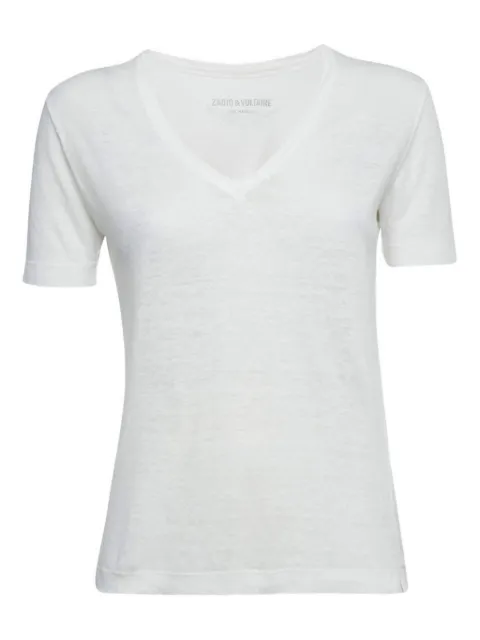 Zadig&Voltaire 2024 linen T-shirt White 1141399