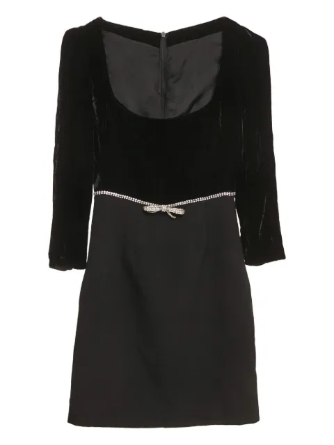 Miu Miu Pre-Owned bow-detail velvet dress Black 1144395