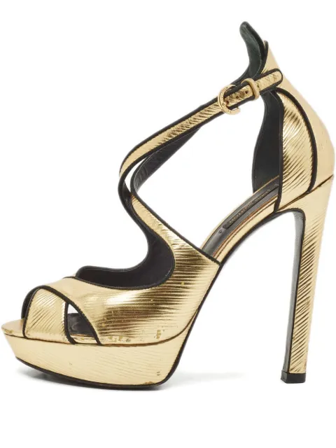 Louis Vuitton Pre-Owned 135mm Majestic sandals Gold 1150831