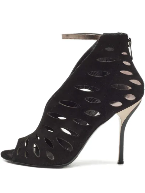 Jimmy Choo Pre-Owned 100mm Drift cut-out sandals Black 1150045